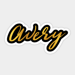 Avery Name Hand Lettering in Faux Gold Letters Sticker